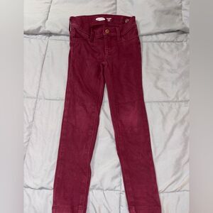 Girls size 5 maroon ballerina jeggings-tiny pull in fabric see all photos